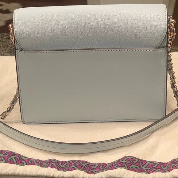 Lightly used Tori Burch light blue purse. Beautiful condition. $150 - Picture 7 of 9
